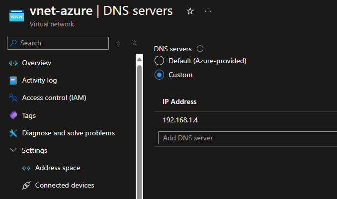 Custom DNS VNet